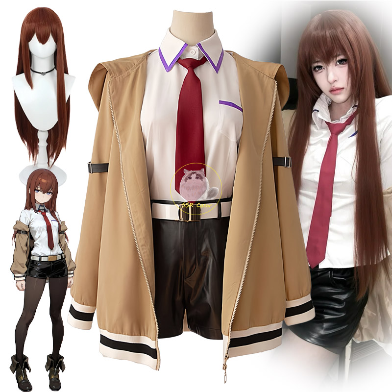 Anime Merchandise For Women - Costumi Cosplay Anime Makise Kurisu, Parrucca,