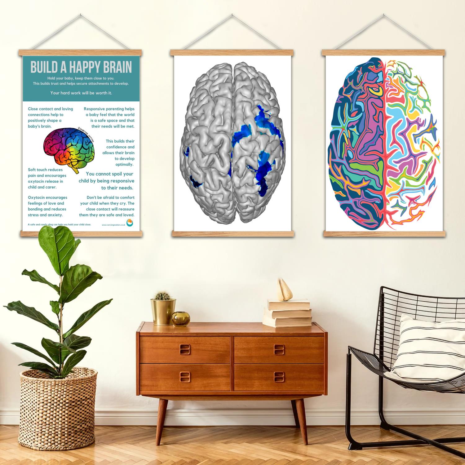 Art Print Framed - cervello incorniciata pittura murale su tela