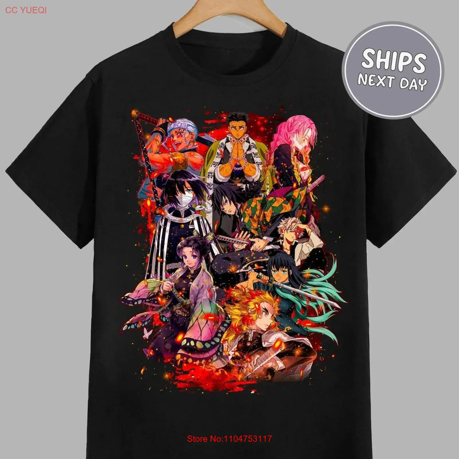 Anime Merchandise Demon Slayer - Maglietta Anime Demon Slayer Vintage Effetto